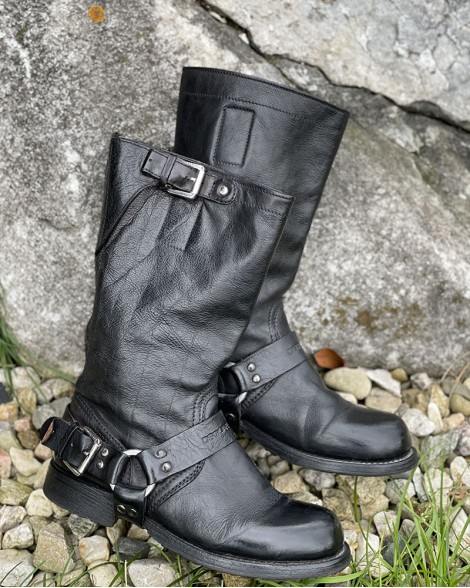 Kozačky dámské Dsquared2 černé s páskem